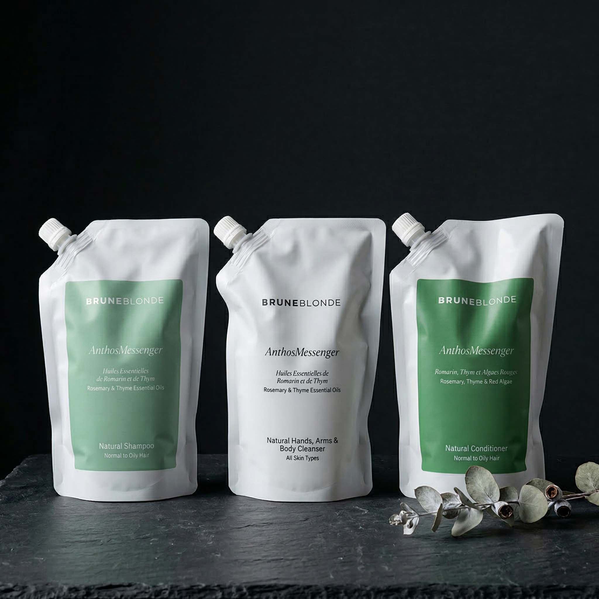 Anthos Messenger Collection | Bruneblonde Natural Haircare | 500ml Trio Set