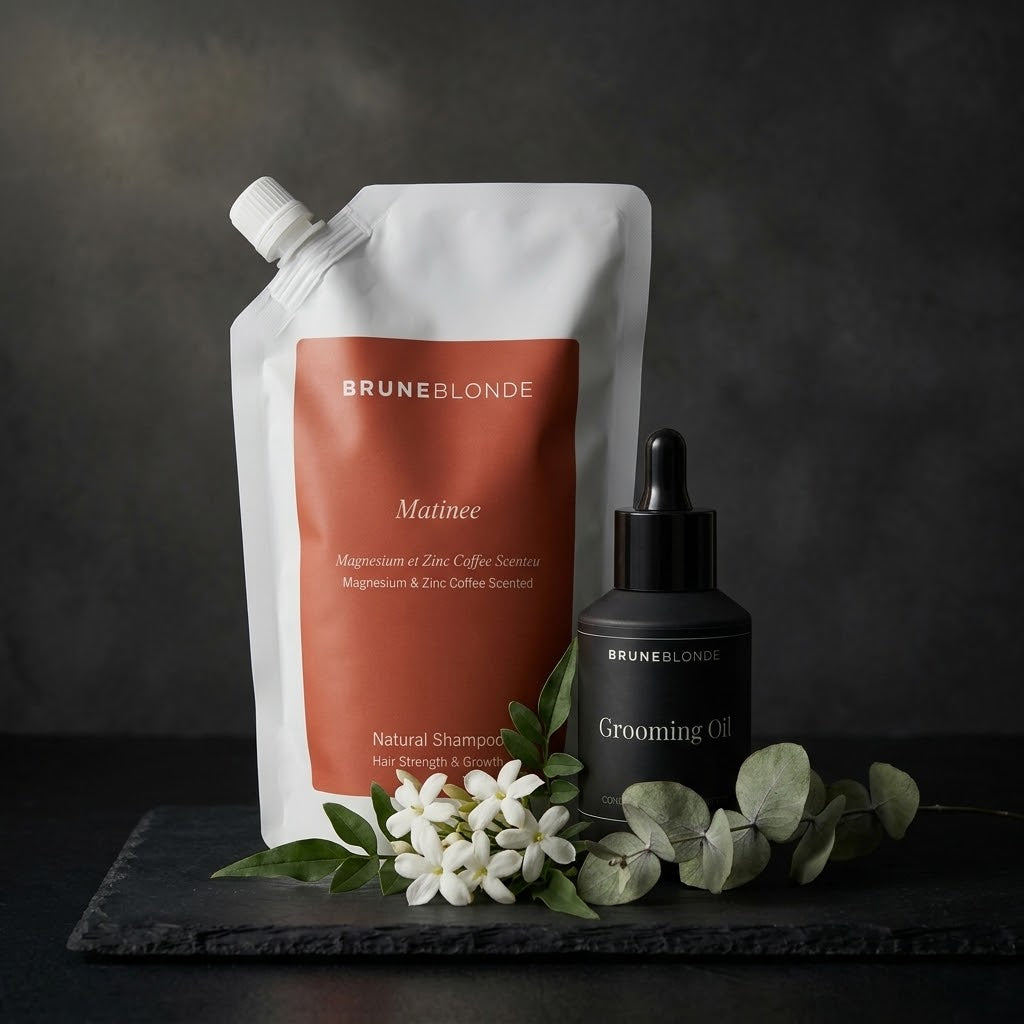 Matinee Shampoo & Grooming Oil 60ml | Bruneblonde Natural Haircare | 500ml Refill Set