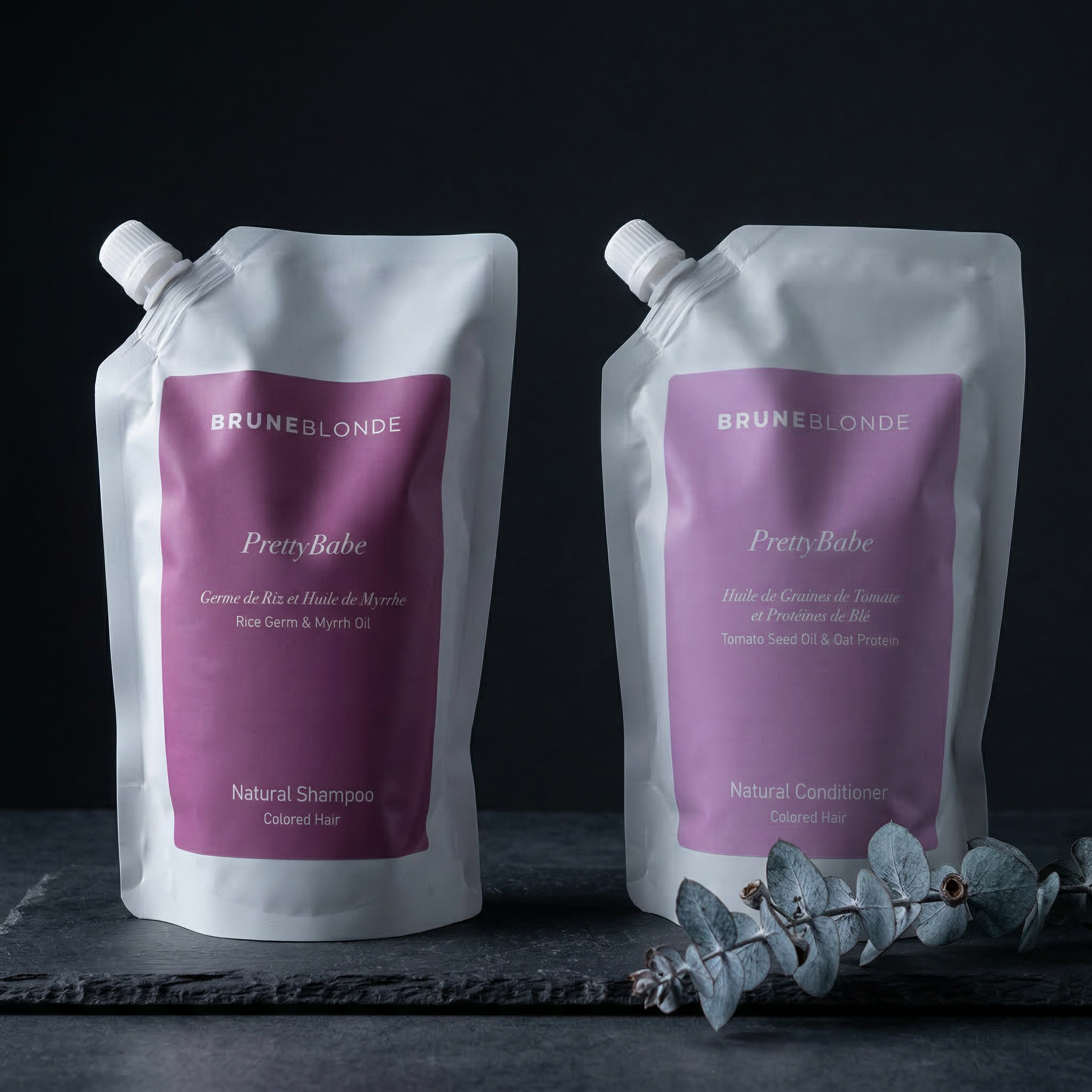 Pretty Babe Shampoo & Conditioner | Bruneblonde Natural Haircare | 500ml Refill Set