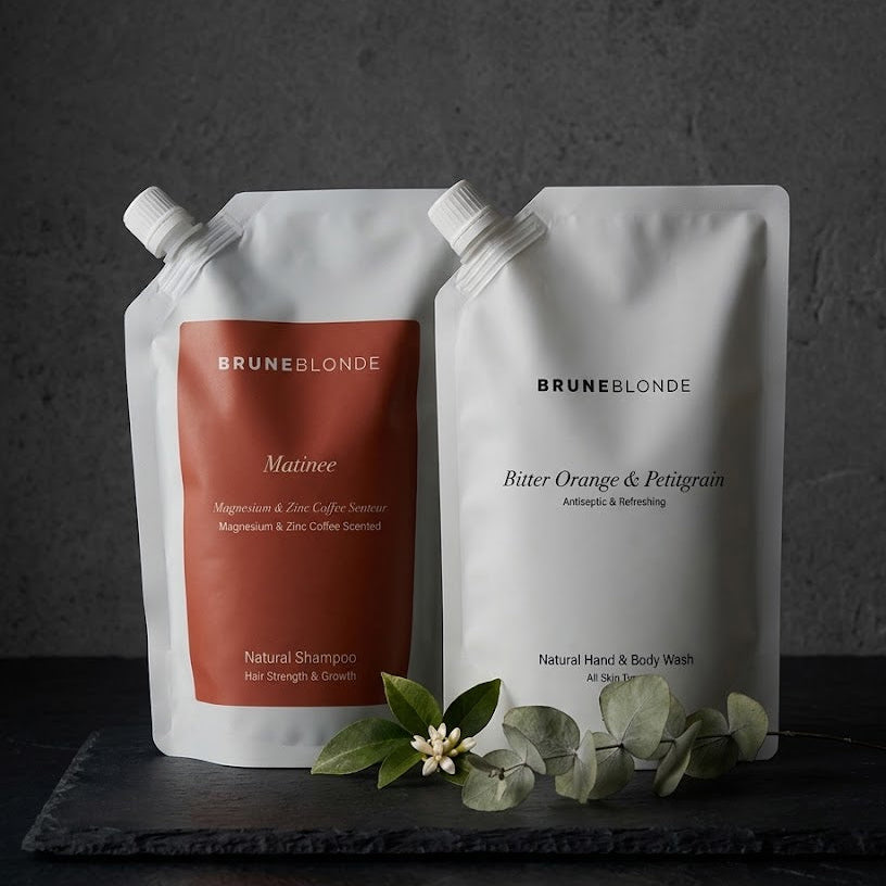 Matinee Shampoo & Bitter Orange & Petitgrain Body Wash Duo | Bruneblonde Natural Haircare | 500ml Refill Set
